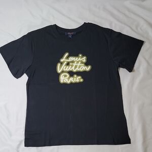 Louis Vuitton Black Short-Sleeve Tee with Glow Script